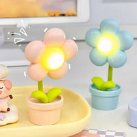 Niedliche LED-Blumen-Nachtlichter in Rosa und Blau, Tischlampe, Kinderzimmer-Dekoration.