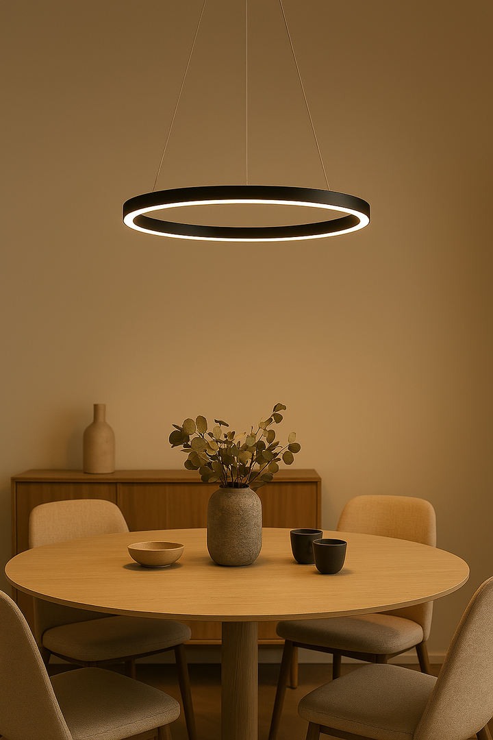 Moderne LED Hängeleuchte – Dimmbar, langlebig & stilvoll – Kreisförmiges Design für Esszimmer, Wohnzimmer & Büro