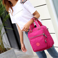 Fuchsia Umhängetasche Damen, multifunktional, lässig, Reißverschlüsse, modisch, robust.
