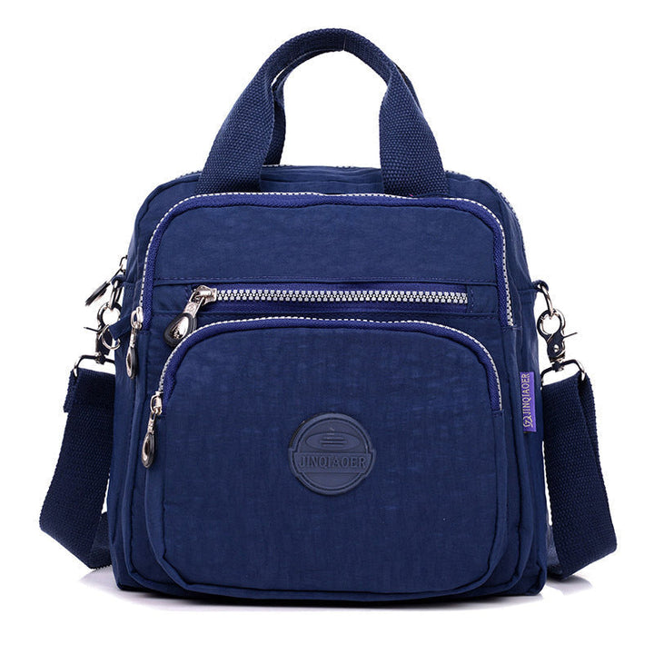 Blaue multifunktionale Umhängetasche, Reißverschlüsse, Nylon, lässig, Unisex, kompakt.