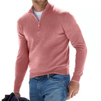 Männer Pullover rosa, Reißverschluss, langärmelig, casual, Baumwolle, Herbstmode.