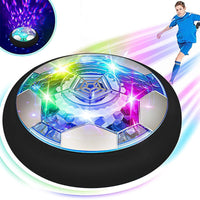 Leuchtender schwebender Fußball, LED, schwarz, für Kinder, Indoor-Spielzeug, buntes Licht.