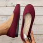 Damen Ballerinas, rot, gestricktes Material, rutschfeste Sohle, bequem, modisch.
