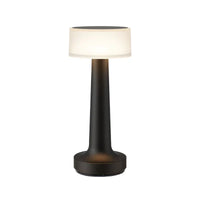 Schwarze Tischlampe für Restaurant, modernes Design, LED, kabellos, dimmbar, Metall.
