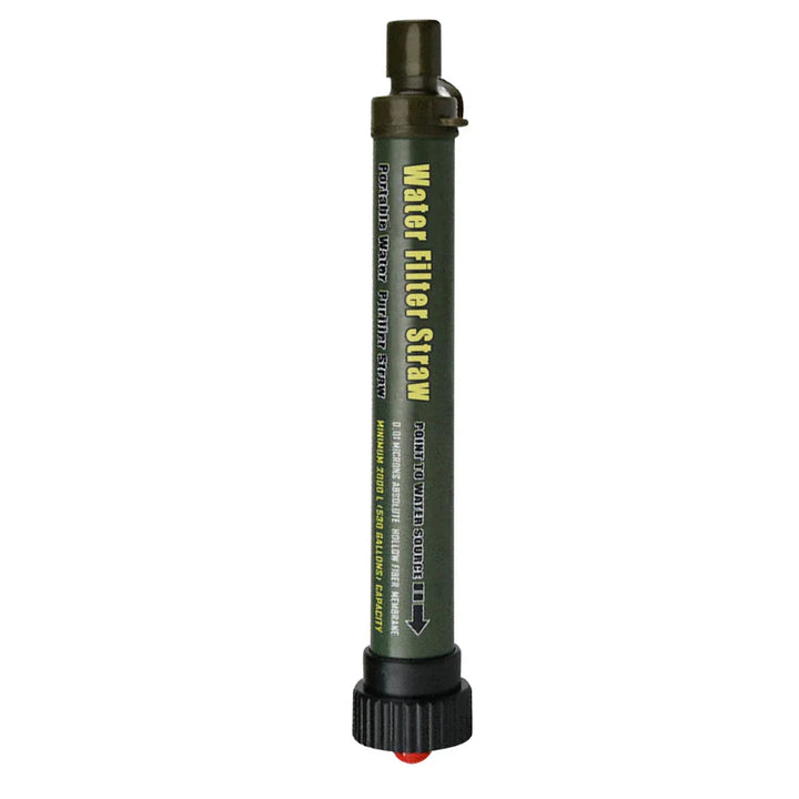 Trinkwasserfilter-Strohhalm, tragbar, grün, Outdoor-Wasserfilter, Notfallausrüstung