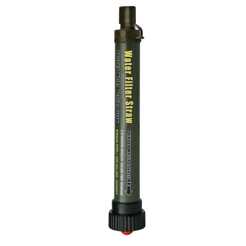 Trinkwasserfilter-Strohhalm, tragbar, grün, Outdoor-Wasserfilter, Notfallausrüstung