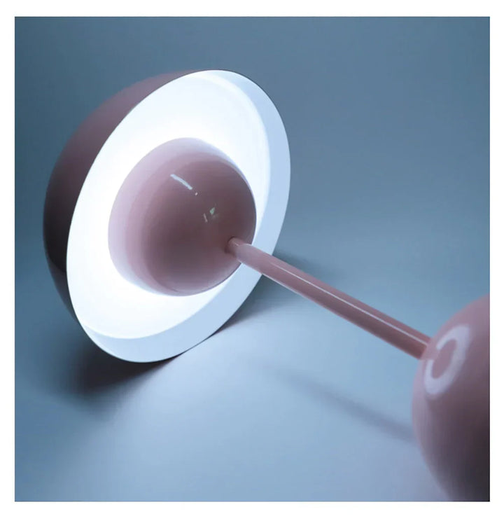 Rosa Tischlampe mit LED-Licht, modernes Design, energiesparend, für Wohnzimmer oder Büro.