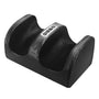 Schwarzes Nackenmassagegerät aus Leder mit Bedienelementen, ergonomisch geformt.