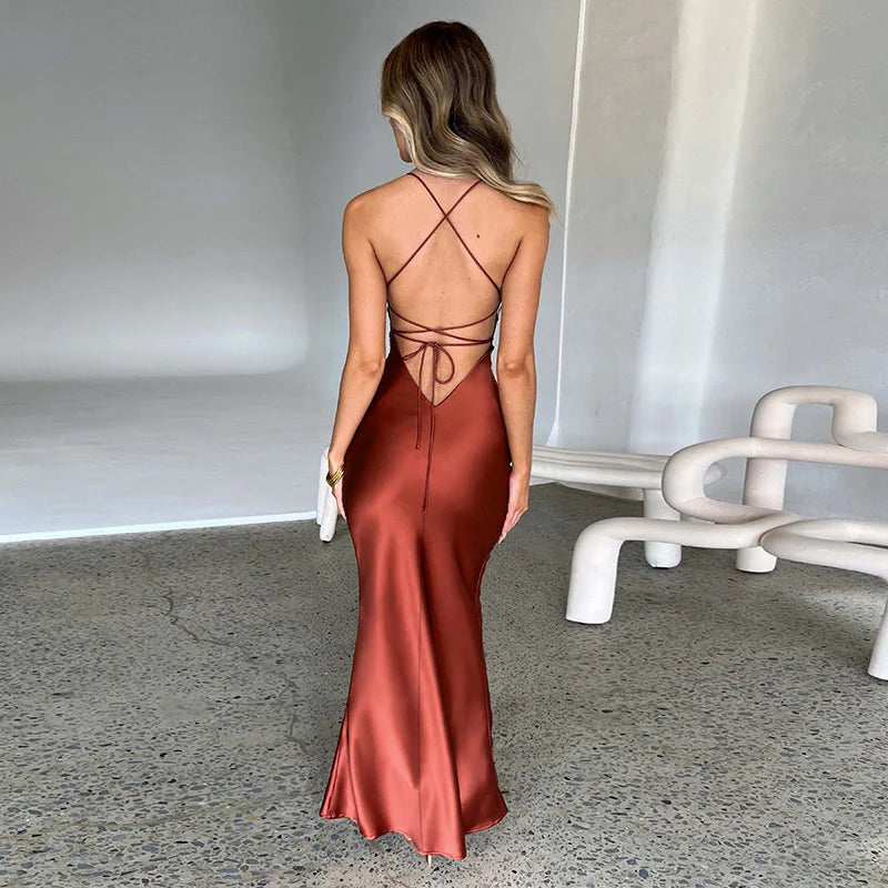 Einfache Maxi-Kleid mit Seitenschlitzen – Nayla