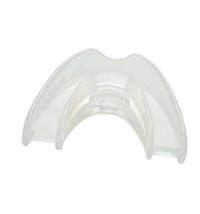 Transparente Zahnschiene aus Kunststoff, kieferorthopädisches Hilfsmittel, zahnmedizinisches Gerät.