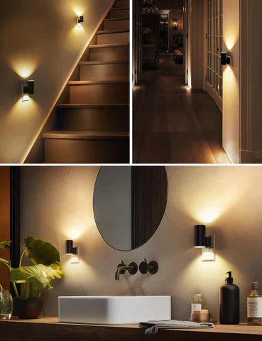 Moderne LED-Wandleuchten, schwarz, Innenbeleuchtung, Flur und Badezimmer, energiesparend.