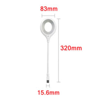 Weißes LED-Ringlicht mit USB-Anschluss, 320mm Länge, 83mm Durchmesser, ideal für Fotografie.