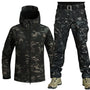 Tarnjacke und Hose Set, wasserdicht, schwarz-grau Camouflage, Outdoor-Bekleidung.