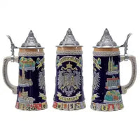Bierkrug mit Relief & Zinndeckel (0,8 L) – BavariaKrug Oktoberfest 2025