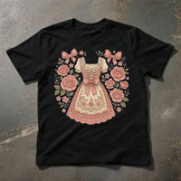 Damen T-Shirt mit Dirndl-Print – RosaBlüte Oktoberfest 2025