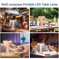 Tragbare LED-Tischlampe, dimmbar, modern, für Innen- und Außenbereich, multifunktional.
