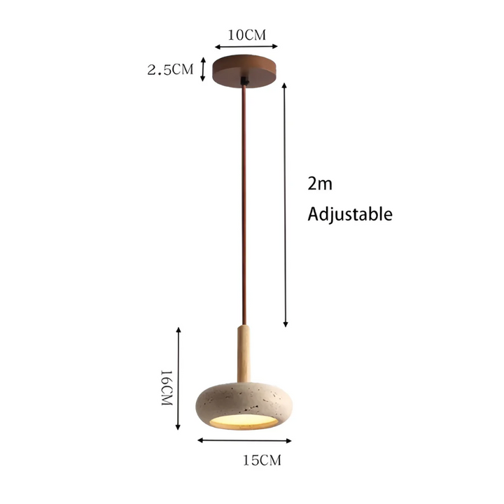Hängelampe Beton Holz, verstellbar, 2m Kabel, modernes Design, ideal für Esszimmerbeleuchtung.