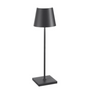 Schwarze Tischlampe, modernes Design, Metall, minimalistisch, Beleuchtung, Inneneinrichtung.