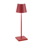 Rote Tischlampe, modernes Design, Metall, für Wohnzimmer oder Büro, elegante Beleuchtung.