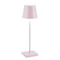 Rosa Tischlampe, modernes Design, Metall, ideal für Wohnzimmer oder Bürobeleuchtung.