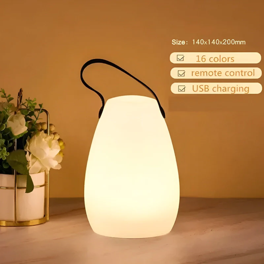 Tragbare LED-Lampe, 16 Farben, USB-Ladung, Fernbedienung, warmweiß, modern, Tischdeko.