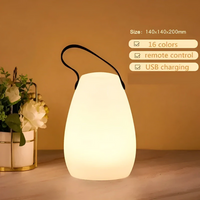 Tragbare LED-Lampe, 16 Farben, USB-Ladung, Fernbedienung, warmweiß, modern, Tischdeko.