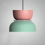 Moderne Hängelampe, rosa und grün, minimalistisches Design, Metall, Inneneinrichtung Beleuchtung