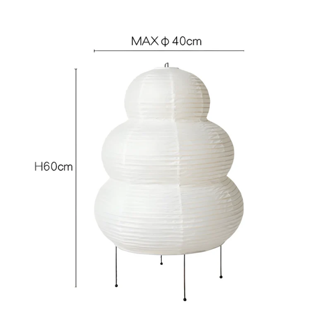 Weiße Papierlampe, 60cm hoch, modernes Design, ideal für Innenbeleuchtung, dekorativ.