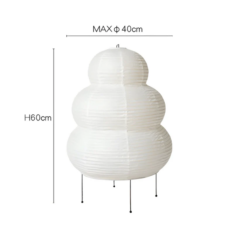 Weiße Papierlampe, 60cm hoch, modernes Design, ideal für Innenbeleuchtung, dekorativ.