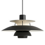 Schwarze Pendelleuchte, modernes Design, Metall, skandinavischer Stil, Innenbeleuchtung.