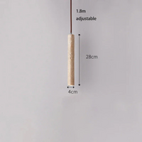 Hängelampe Zylinder Beton, 1,8m verstellbar, 28cm hoch, 4cm Durchmesser, modernes Design.