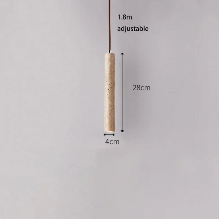 Hängelampe Zylinder Beton, 1,8m verstellbar, 28cm hoch, 4cm Durchmesser, modernes Design.