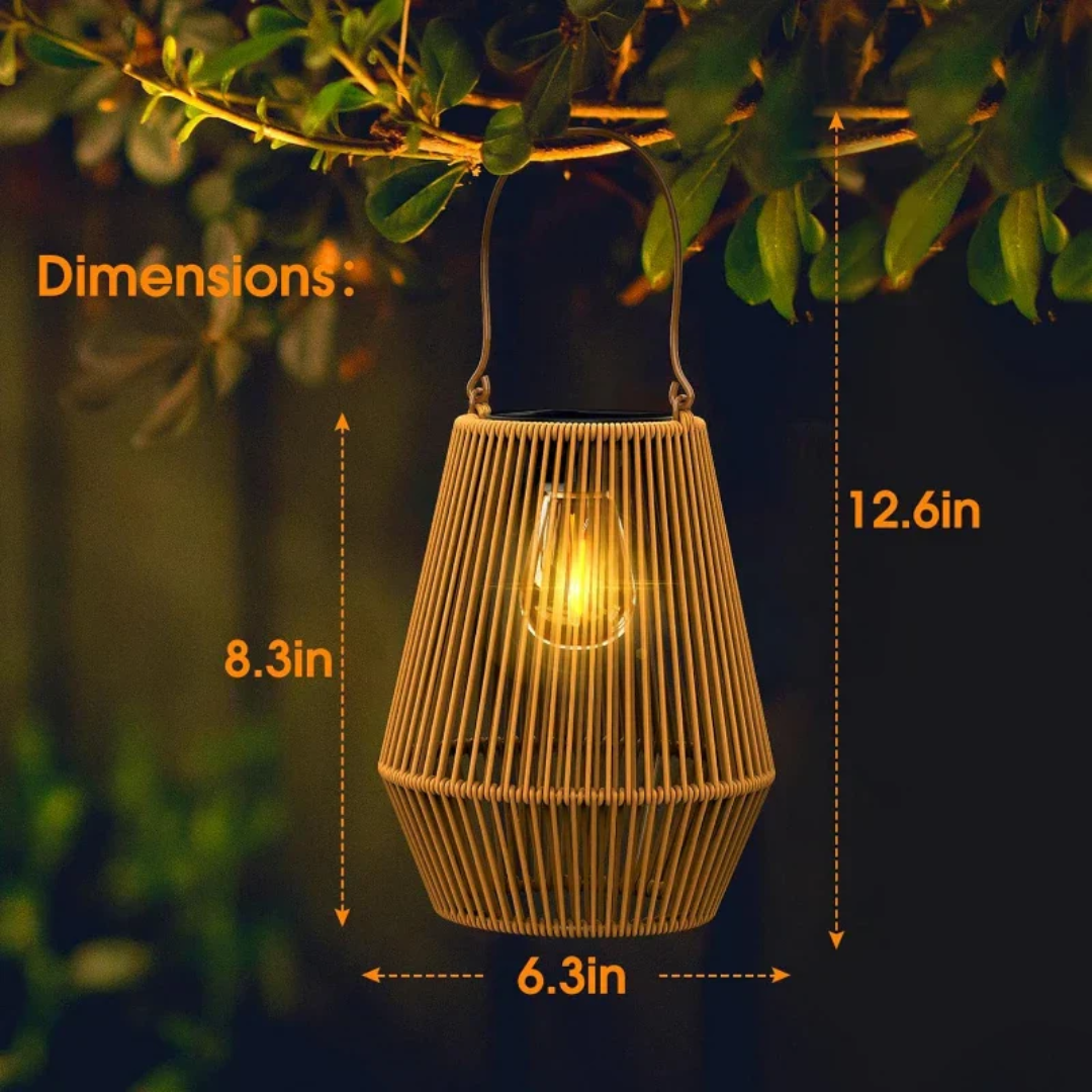 Hängelaterne aus Metall mit Glühbirne, 12,6 Zoll, Gartenbeleuchtung, dekorativ, warmes Licht.