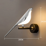 Moderne LED-Wandleuchte in Vogel-Design, silber, 29x24cm, energiesparend, Innenbeleuchtung.