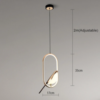 Moderne LED-Pendelleuchte, gold, verstellbar, 2m, 35cm Höhe, elegantes Design, Innenbeleuchtung.