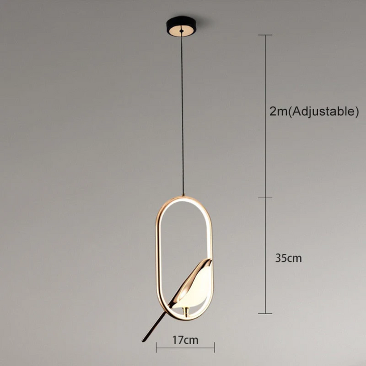 Moderne LED-Pendelleuchte, gold, verstellbar, 2m, 35cm Höhe, elegantes Design, Innenbeleuchtung.