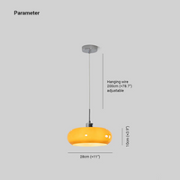 Gelbe Pendelleuchte, verstellbar, 28cm Durchmesser, modernes Design, Innenbeleuchtung.