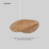 Rattan-Hängelampe, oval, handgefertigt, 40-100cm, modernes Design, natürliche Beleuchtung.