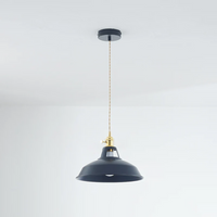 Schwarze Pendelleuchte mit goldenen Akzenten, modernes Design, Deckenlampe, Innenbeleuchtung.