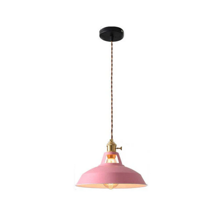 Rosa Hängelampe aus Metall, Vintage-Design, E27-Fassung, für Esszimmer oder Küche.