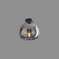 Moderne Deckenleuchte aus Glas, schwarz, rund, für Wohnzimmer oder Büro, elegantes Design.