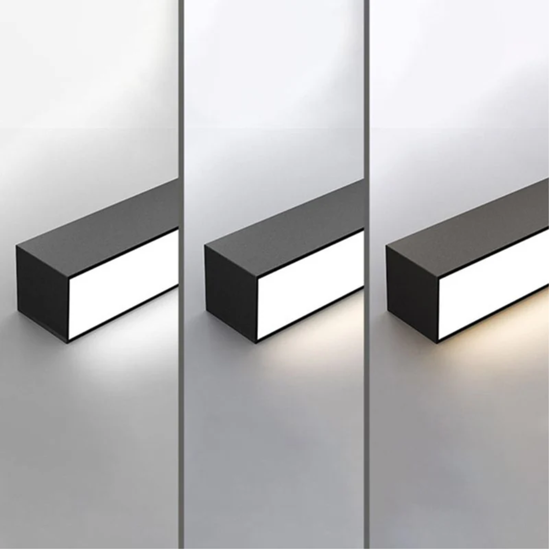 Schwarze LED-Wandleuchte, rechteckig, modernes Design, energiesparend, Innenbeleuchtung.