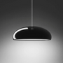 Schwarze Pendelleuchte, modernes Design, glänzend, minimalistisch, Innenbeleuchtung, Wohnzimmer.