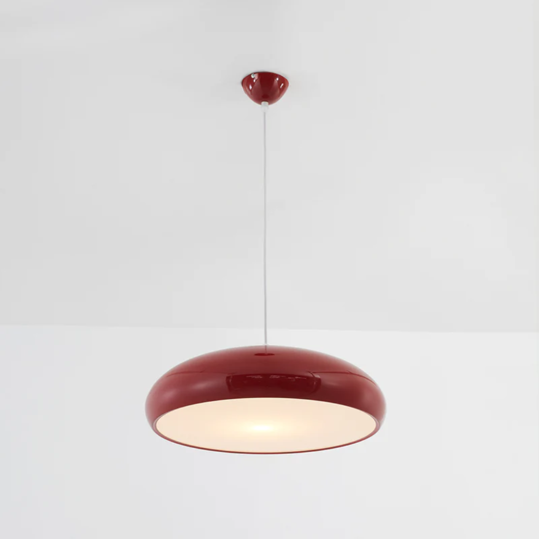 Rote Pendelleuchte, modernes Design, Metall, Wohnzimmerbeleuchtung, Deckenlampe, minimalistisch