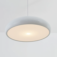 Moderne weiße Deckenleuchte, rund, minimalistisch, LED, Innenbeleuchtung, Wohnzimmerlampe.