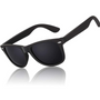 Schwarze Sonnenbrille, klassisches Design, UV-Schutz, Unisex, modisch, Accessoire.