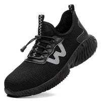 Schwarze Sicherheitsschuhe Herren, rutschfest, atmungsaktiv, Arbeitsschuhe, Sneakers.