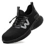 Schwarze Sicherheitsschuhe Herren, rutschfest, atmungsaktiv, Arbeitsschuhe, Sneakers.
