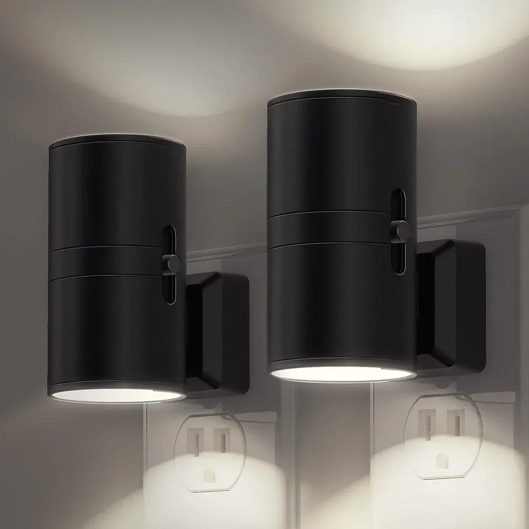 Schwarze LED-Wandleuchte, zylindrisch, modern, Innenbeleuchtung, energiesparend.