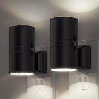 Schwarze LED-Wandleuchte, zylindrisch, modern, Innenbeleuchtung, energiesparend.